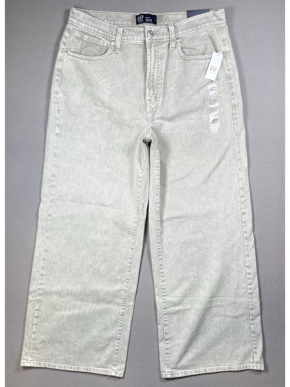 NWT GAP High Rise Wide Leg Light Brown Denim Jeans - Women Size 12 / 31R